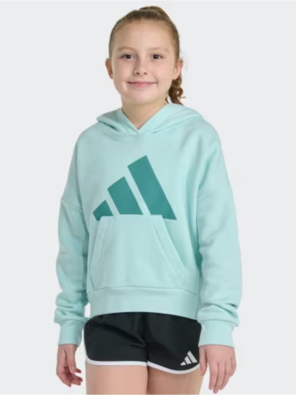 adidas Girls' Mint Logo Hoodie